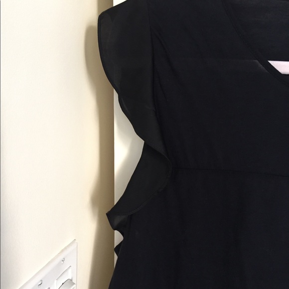 Pretty JCREW black ruffle sleeveless summer top M - Picture 8 of 10